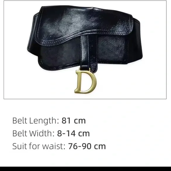 Waist belt logo D stretchy gold and black - Picture 8 of 14